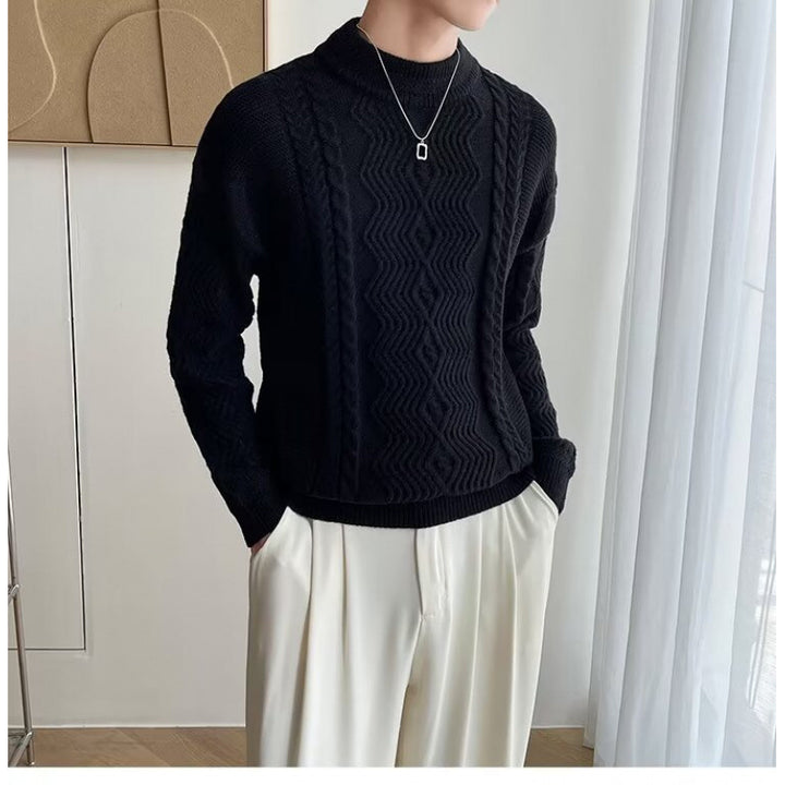 Men's chunky knit sweater with modern cable pattern Mune Fashion