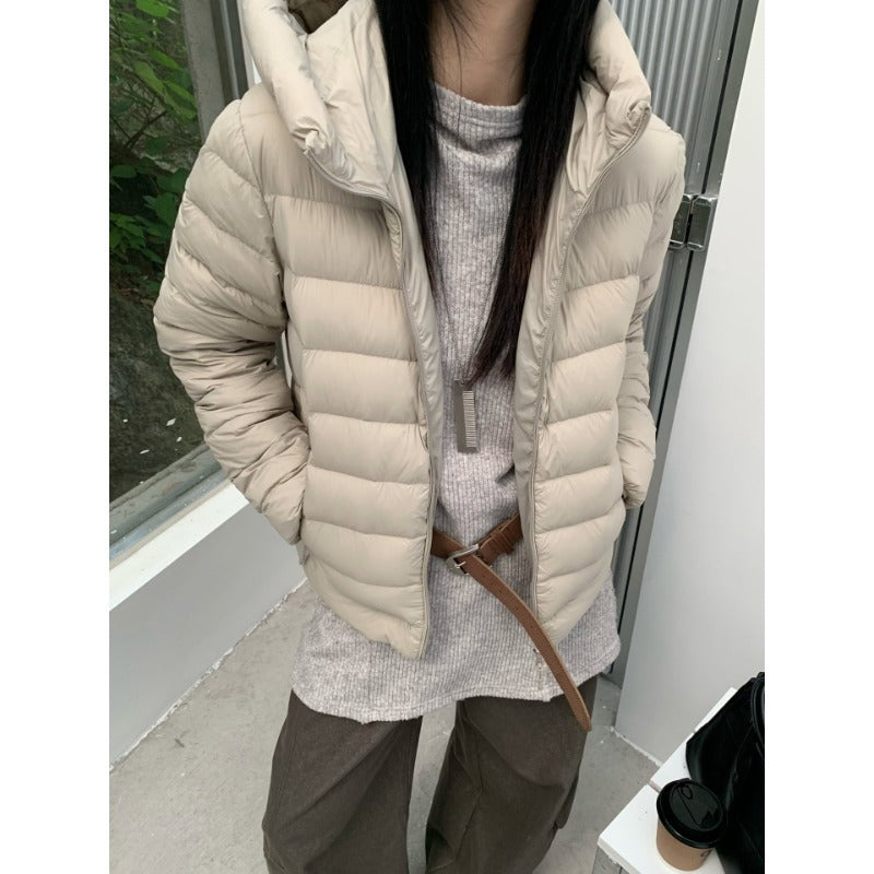 Women's quilted down jacket with high collar and light thermal insulation Mune Fashion