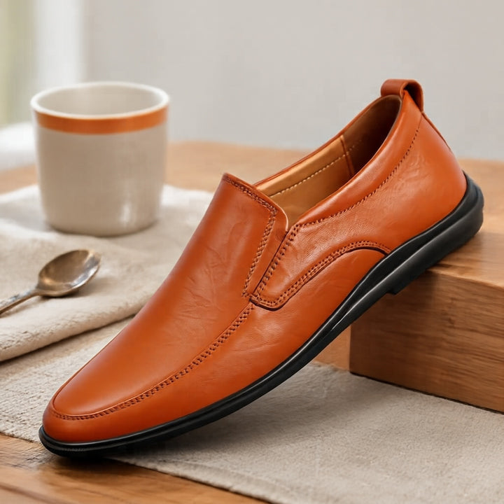 Men's Elegant Slip-On Leather Slippers Mune Fashion