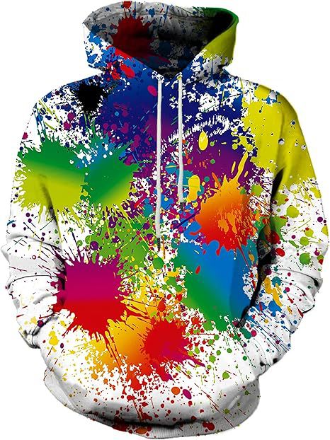 Women's Colorful Hoodie with Creative Splash Designs Mune Fashion