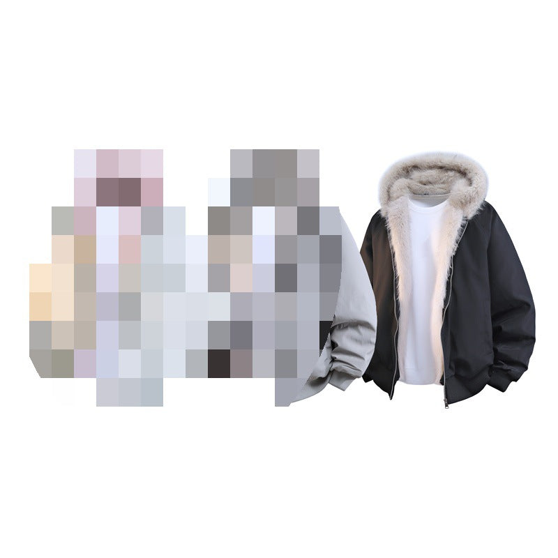 Men's Padded Bomber Jacket with Faux Fur Hood & Thermal Lining Mune Fashion
