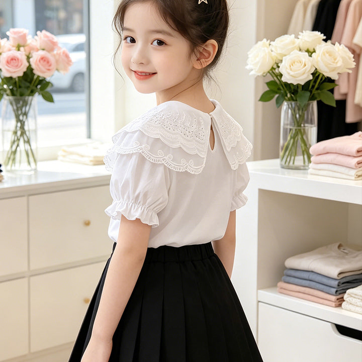 Girl's blouse with ruffled collar Mune Fashion