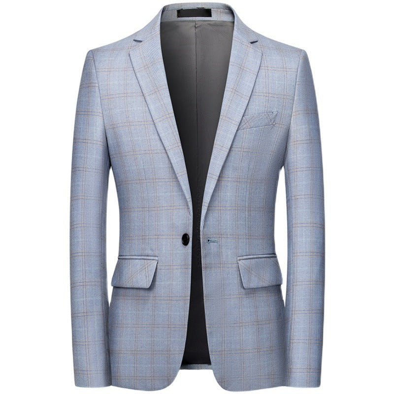 Men's tailored checked business jacket made of lightweight wool blend with falling lapels Mune Fashion