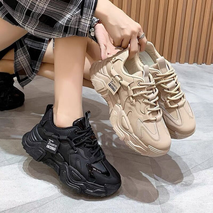 Women's chunky sports sneakers with extra high profile sole and breathable mesh lining Mune Fashion