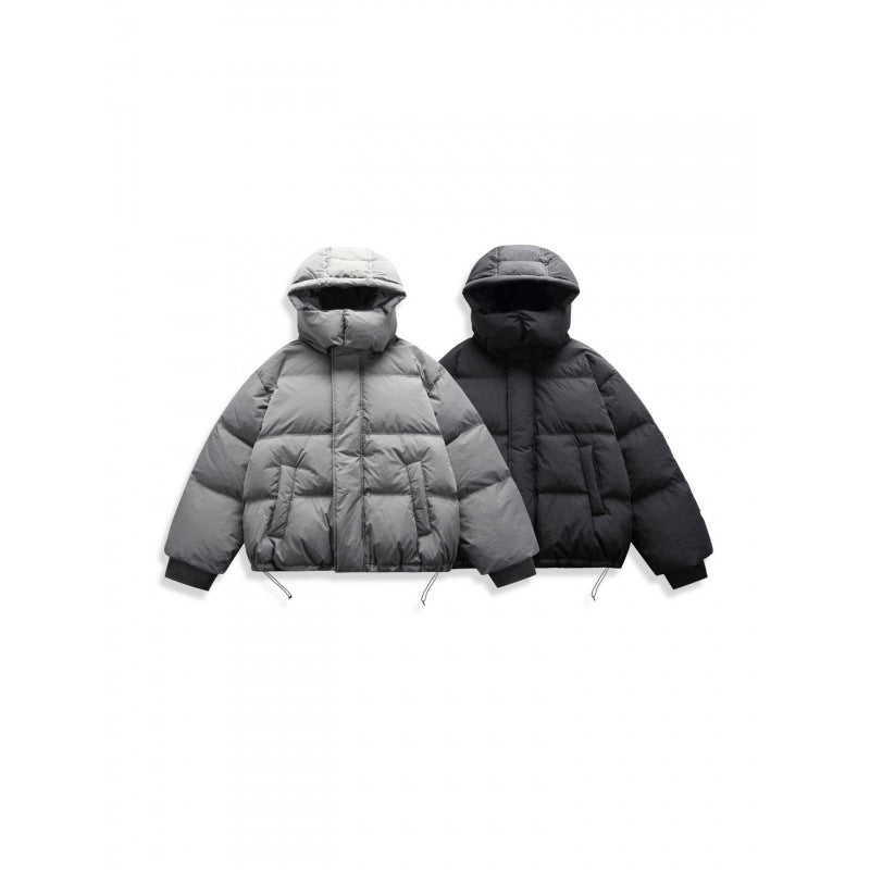 Unisex Short Padded Jacket with Hood, High Stand-Up Collar, and Adjustable Hem Mune Fashion
