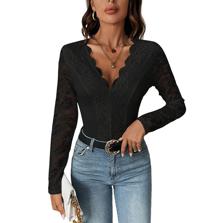 Women Elegant Lace Bodysuit Mune Fashion