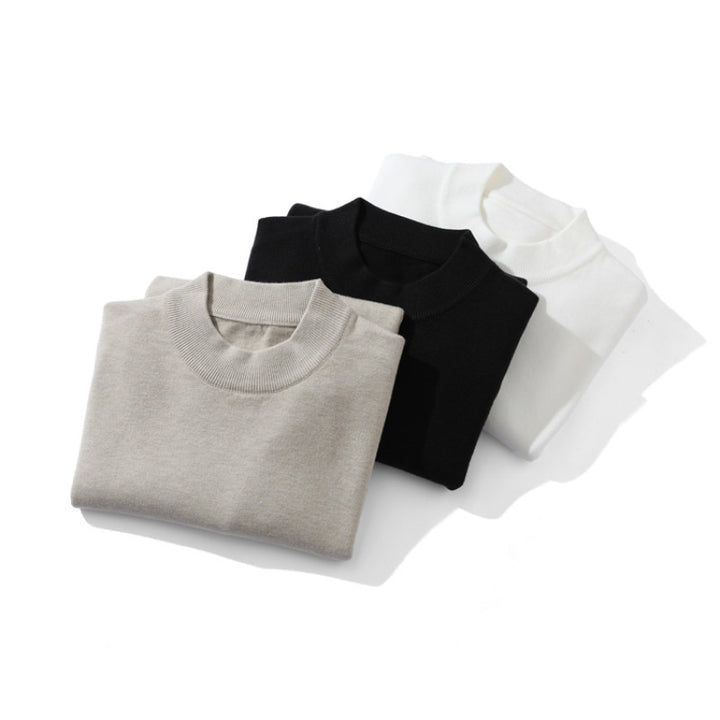 Unisex Fine Knit Sweater with Mockneck, Oversized Cut and Ribbed Cuffs Mune Fashion