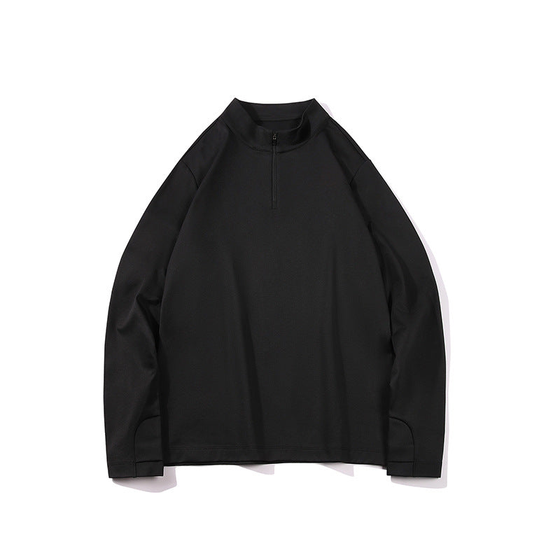 Herren Langärmeliges Halbzip-Sweatshirt mit Stehkragen und weitem Schnitt aus technischem Jersey Mune Fashion