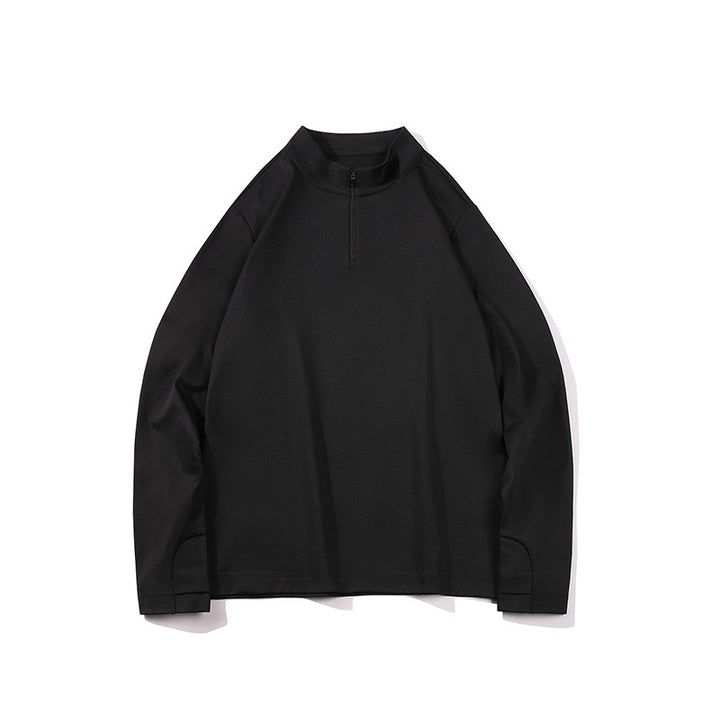 Herren Langärmeliges Halbzip-Sweatshirt mit Stehkragen und weitem Schnitt aus technischem Jersey Mune Fashion