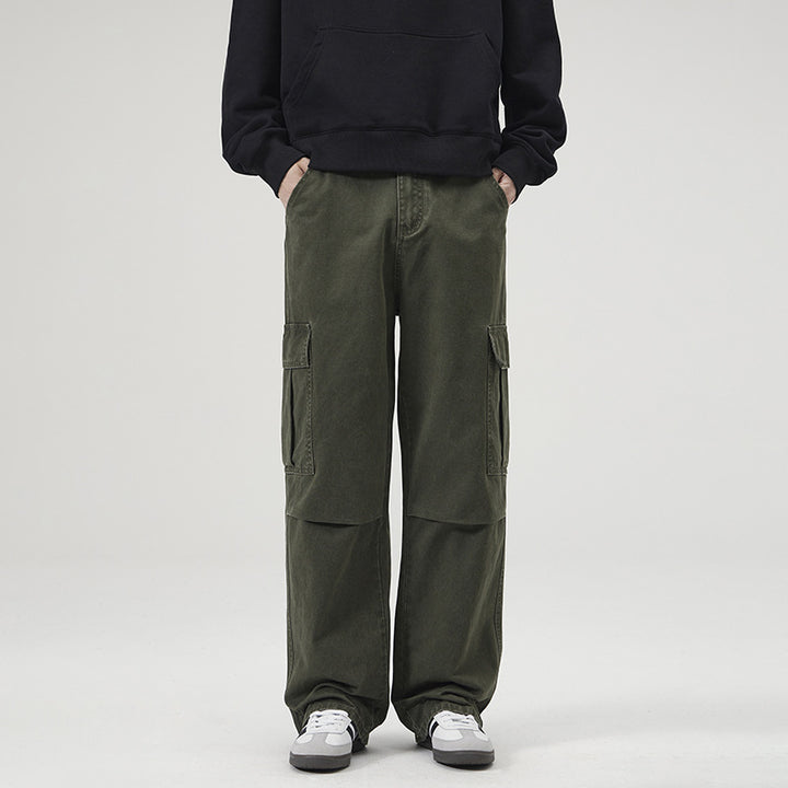 Men's Loose Fit Utility Cargo Pants with Reinforced Knees and Drop Crotch Mune Fashion