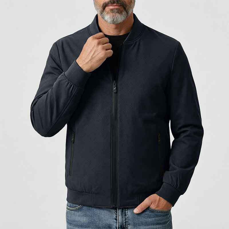 Men's sporty transitional jacket with high collar and side zippered pockets Mune Fashion 1788242364