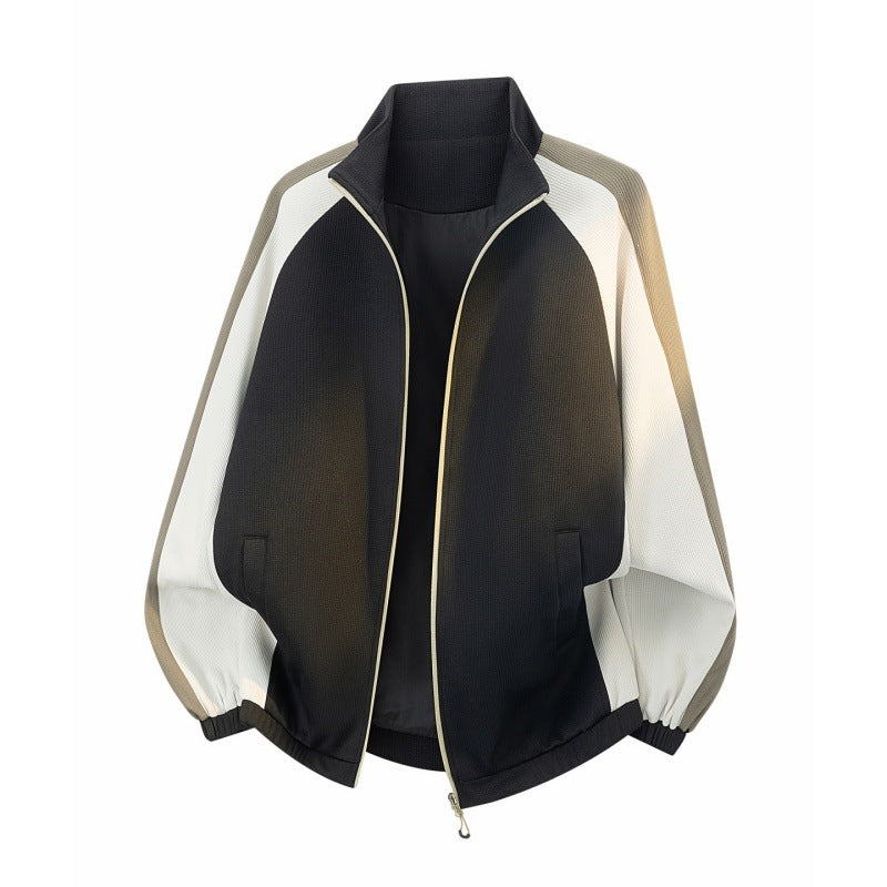 Men's sporty-urban oversized zip training jacket with stand-up collar and contrast inserts Mune Fashion