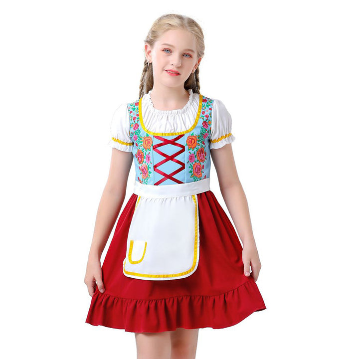 Ladies' traditional dirndl dress for children with apron and floral embroidery Mune Fashion