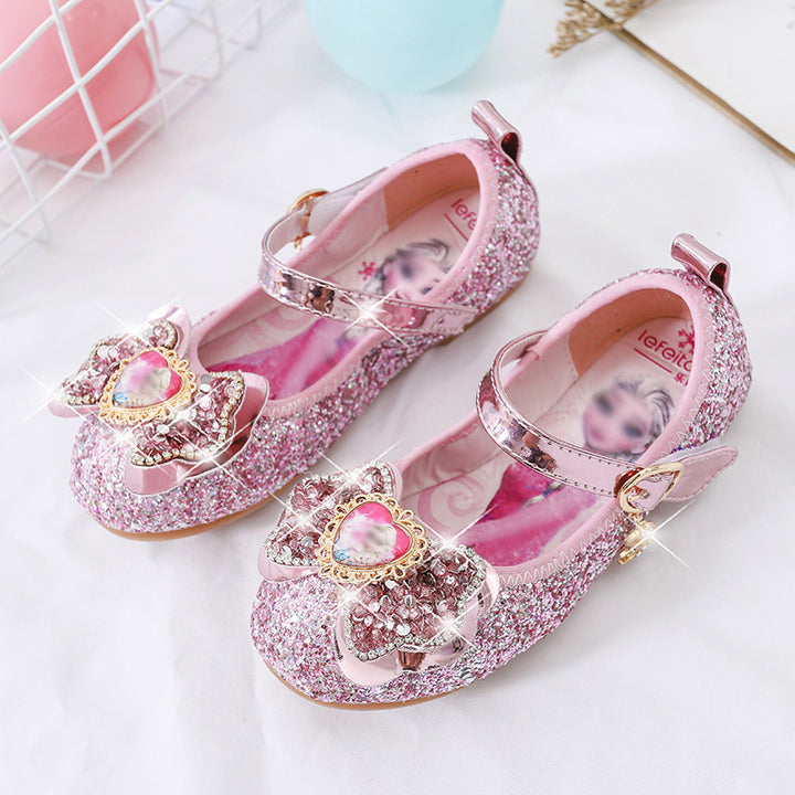 Girls Glittery Ballerina Shoes with Heart Detailing Mune Fashion