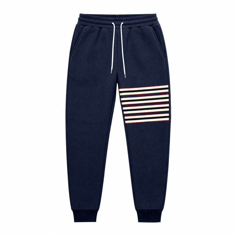 Men's Sporty Jogging Pants with Side Stripe Panel and Drawstring Mune Fashion