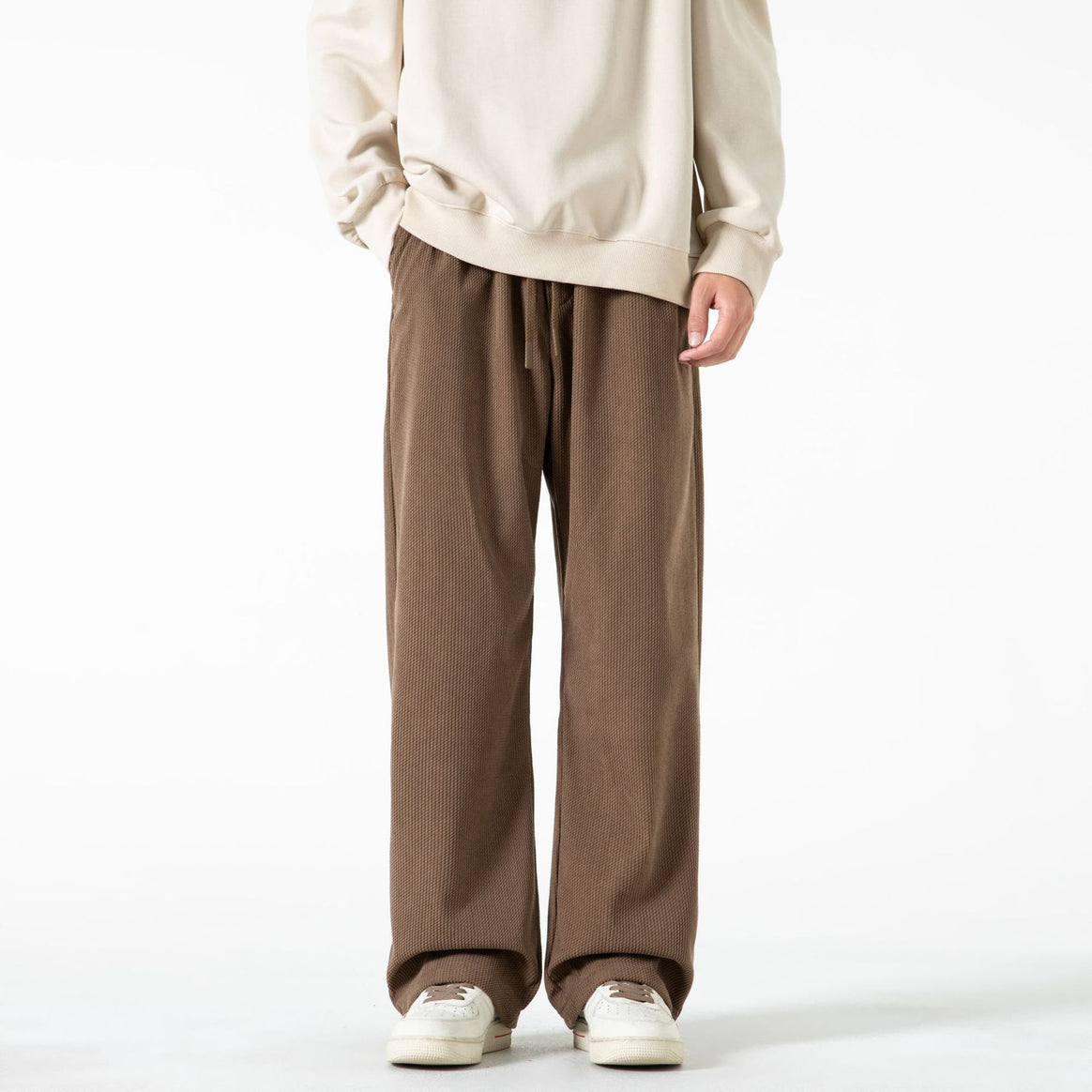 Damen Breit geschnittene Cordhose mit Tunnelzugbund und nachhaltigem Baumwollmix Mune Fashion