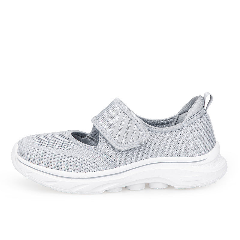 Women's knitted strap sneakers with Velcro, padded insole, and shock-absorbing EVA sole Mune Fashion