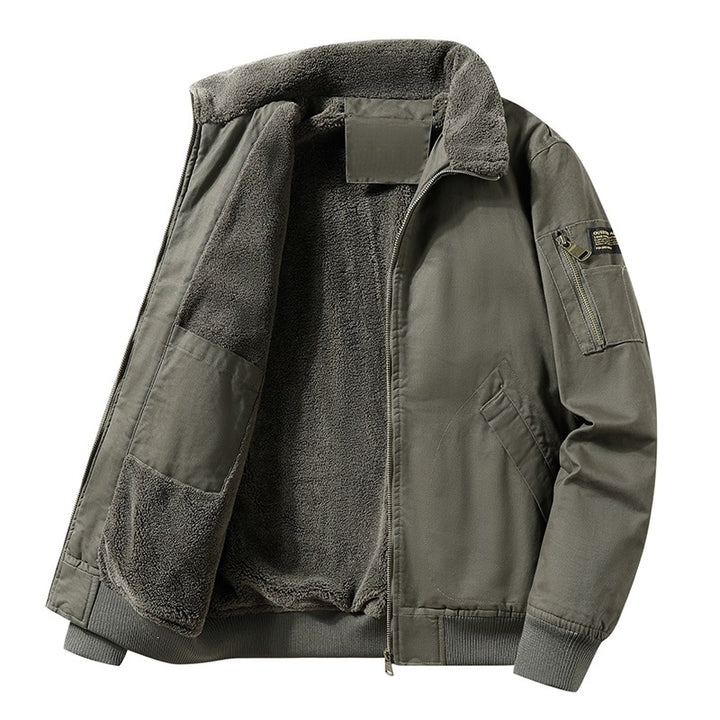 Men's military-inspired flight jacket with teddy lining & arm pocket Mune Fashion