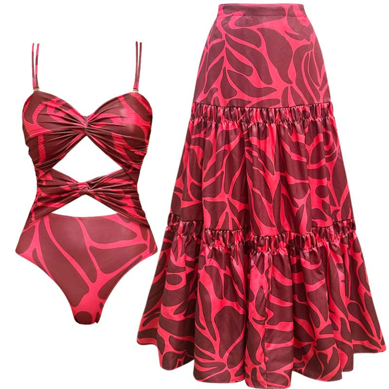 Women One-Piece Swimsuit with Sophisticated Wrap Design Mune Fashion