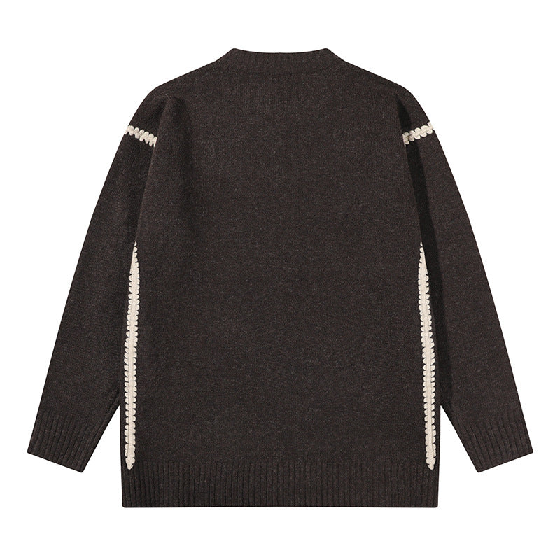 Unisex Oversize Fine Knit Sweater with Round Neck and Ribbed Cuffs Mune Fashion