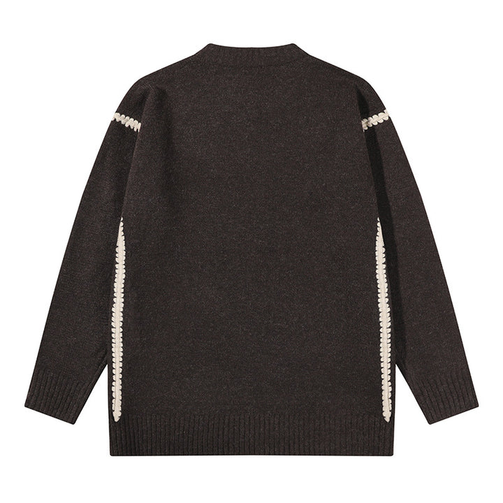 Unisex Oversize Fine Knit Sweater with Round Neck and Ribbed Cuffs Mune Fashion