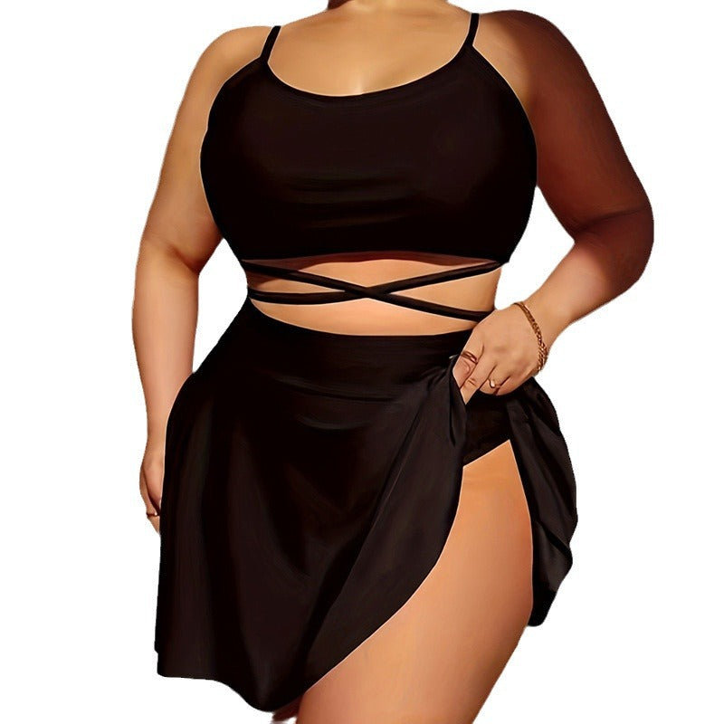 Women's bikini set with elegant wrap skirt and sporty top Mune Fashion