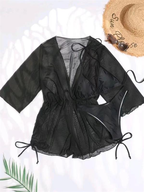 Women's bathing set with transparent kimono and stylish bikini Mune Fashion