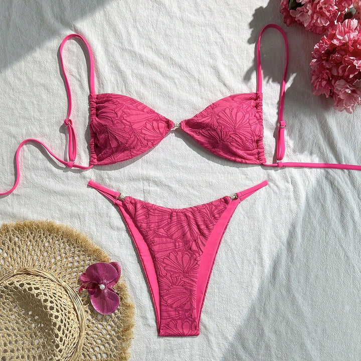 Women's triangle bikini with floral pattern and adjustable straps Mune Fashion