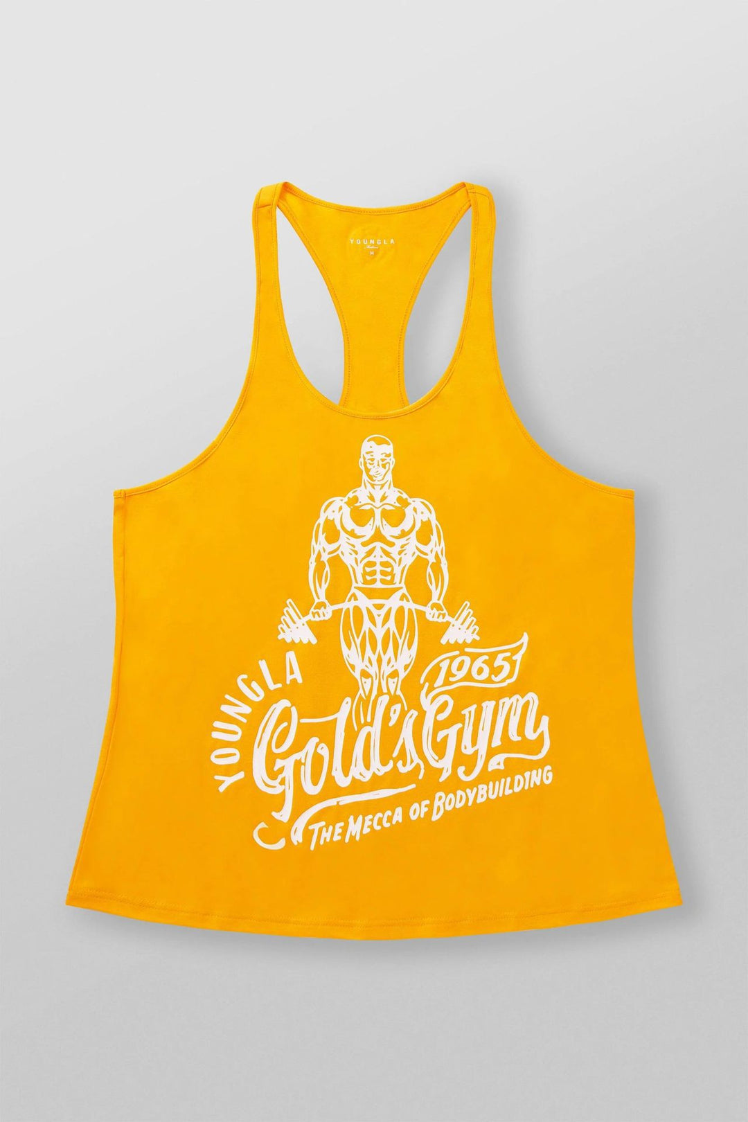 Men's nan athletic Stringer tank top backless cut with contrast piping and strength sports motif Mune Fashion