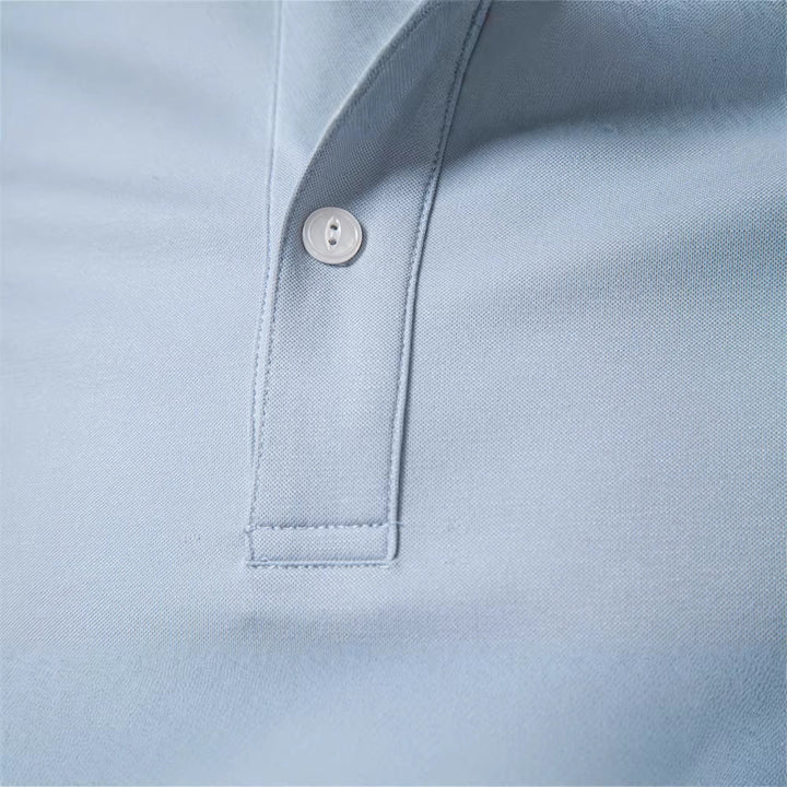 Men's breathable short-sleeved polo shirt made of cotton blend with ribbed hem Mune Fashion