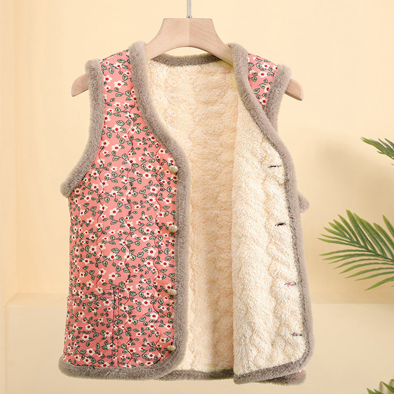Ladies quilted thermal vest with teddy lining and button placket Mune Fashion