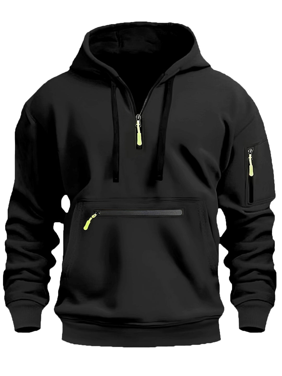 Men's nan technical half-zip hoodie with front zip pocket and sleeve pocket Mune Fashion