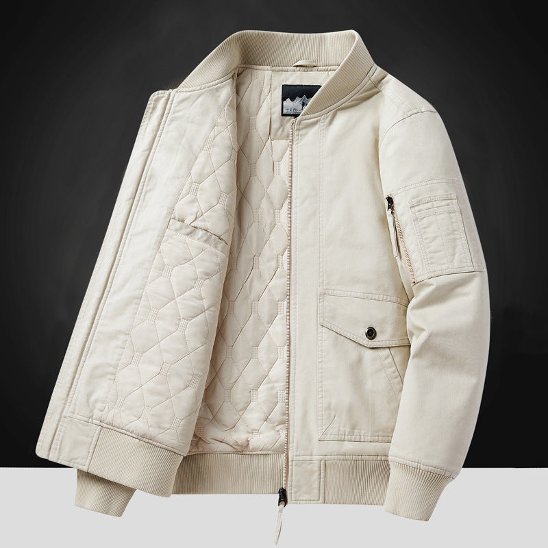 Men's Fashion Bomber Jacket with Quilted Lining Mune Fashion