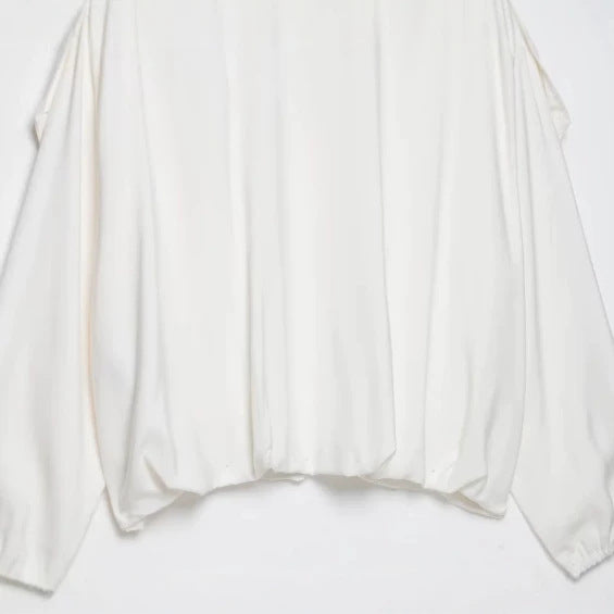 Women’s short-cut boxy blouson with high stand-up collar and dropped shoulders Mune Fashion