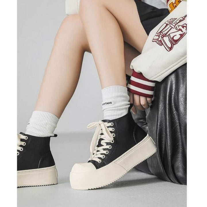 Women's High Platform Sneakers with Modern Design and Sturdy Profile Mune Fashion