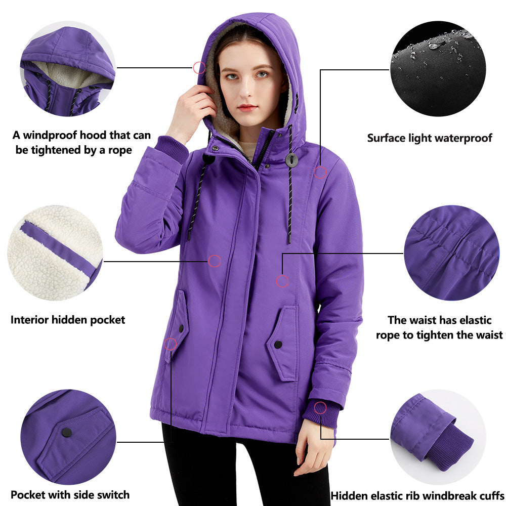Women nan padded winter parka with teddy fleece lining and hood Mune Fashion