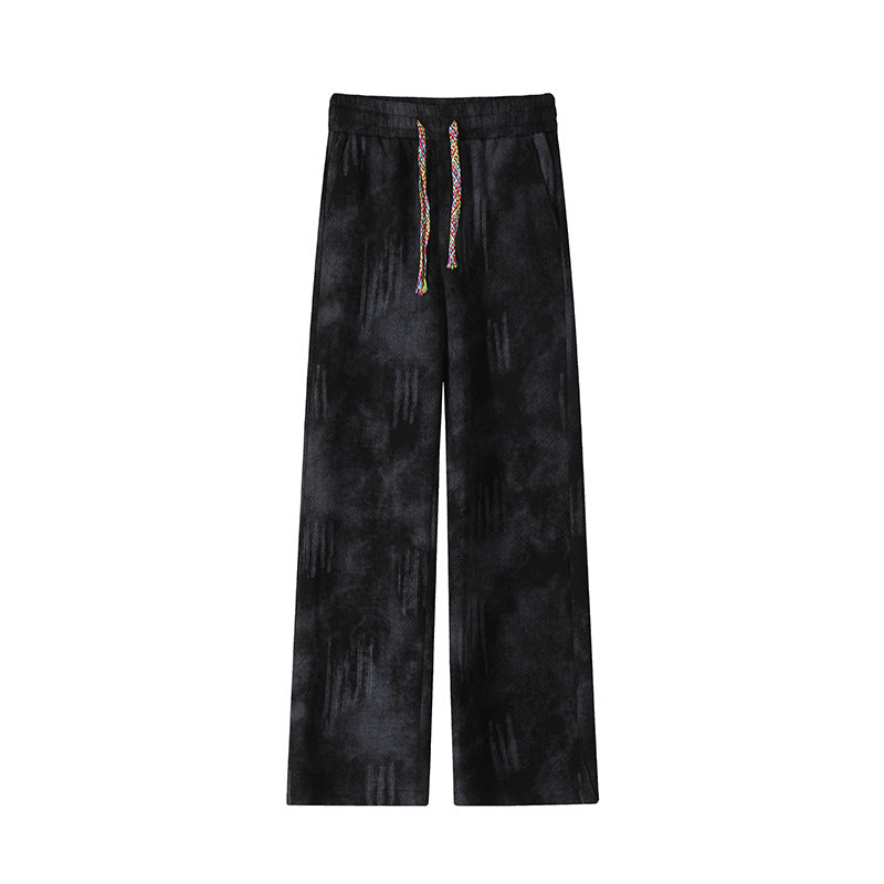 Women's Extra Wide Cozy Lounge Pants with Drawstring, Soft Velour and Extra Long Hem Mune Fashion