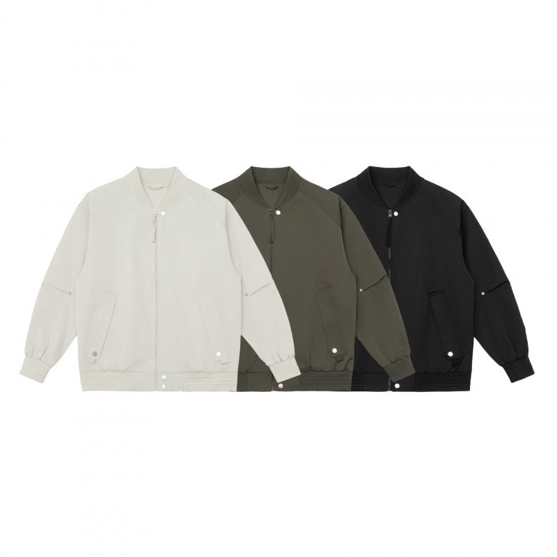 Unisex Lightweight Boxy Bomber Jacket with Raglan Sleeves and Ribbed Cuffs Mune Fashion