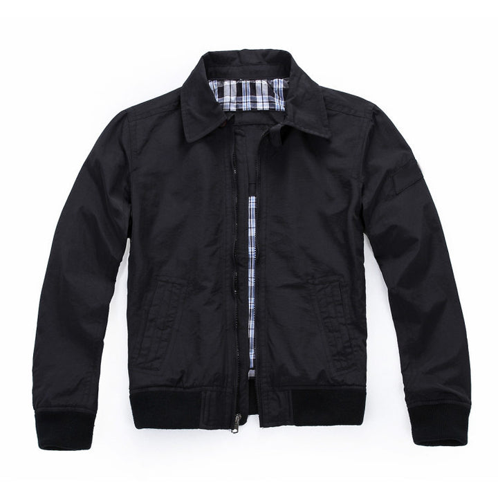 Men's Lightweight Bomber Jacket with Zipper and Checked Lining Mune Fashion