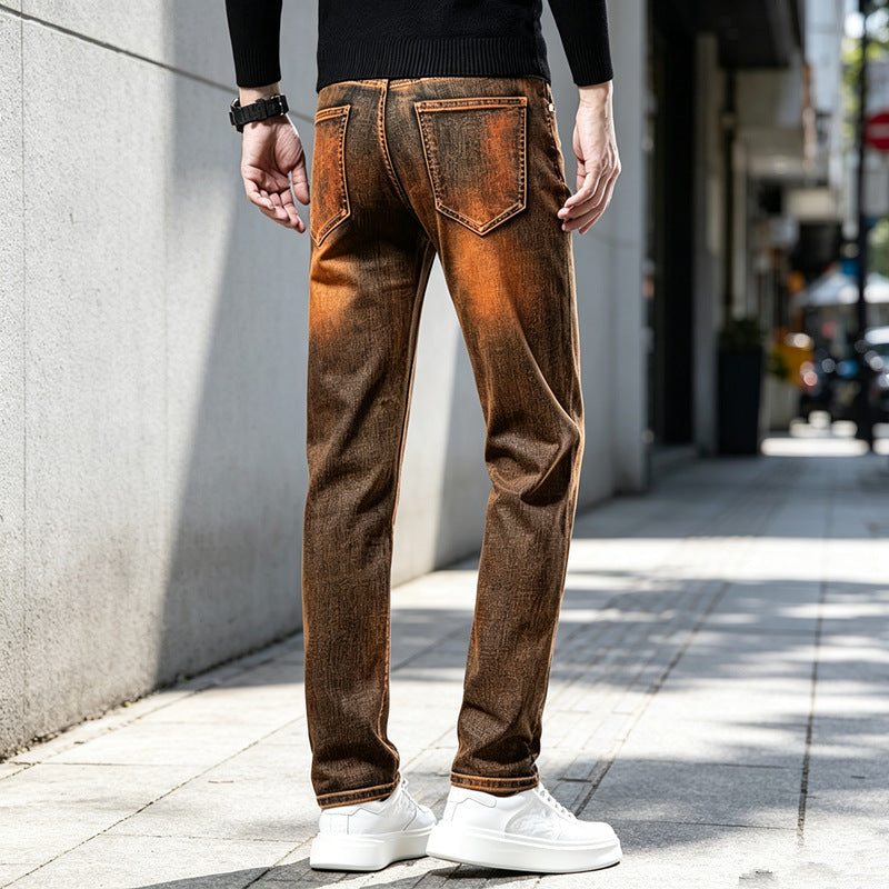 Men's Slim-Fit Jeans with Fashionable Used-Look Mune Fashion