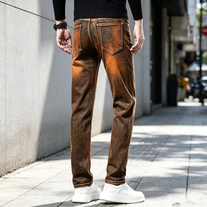 Men's Slim-Fit Jeans with Fashionable Used-Look Mune Fashion
