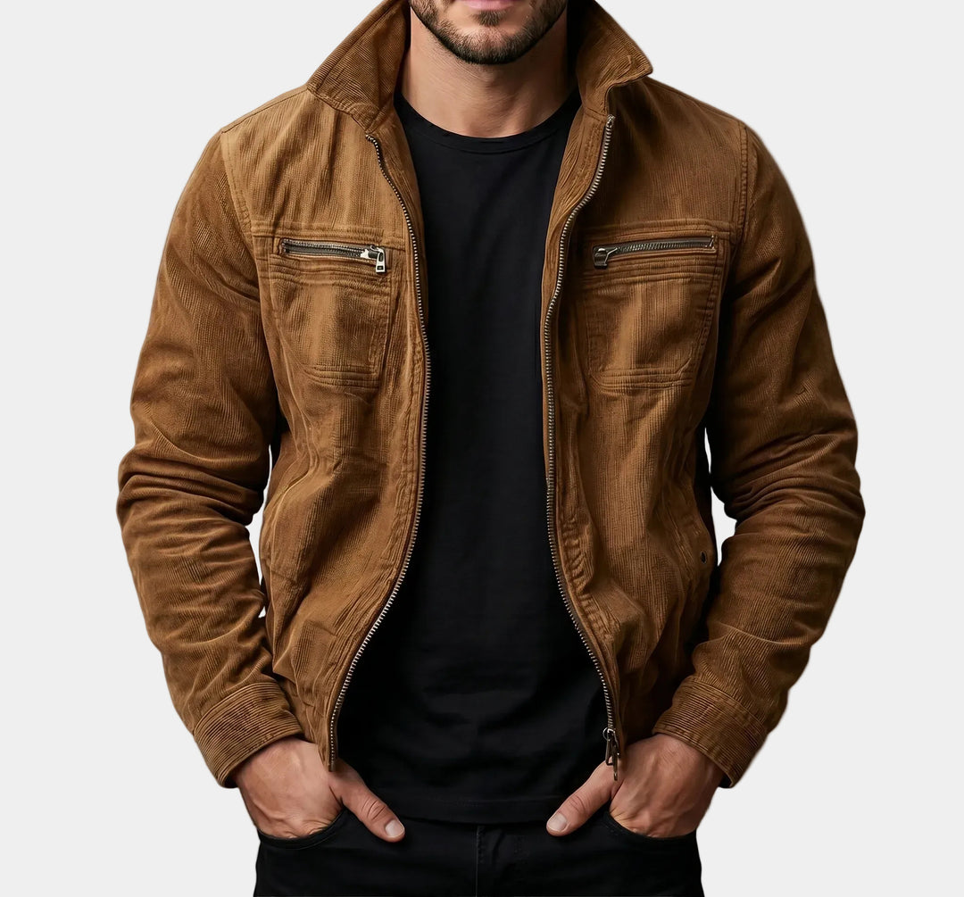 Men's Fashion Transitional Utility Jacket with Zipper