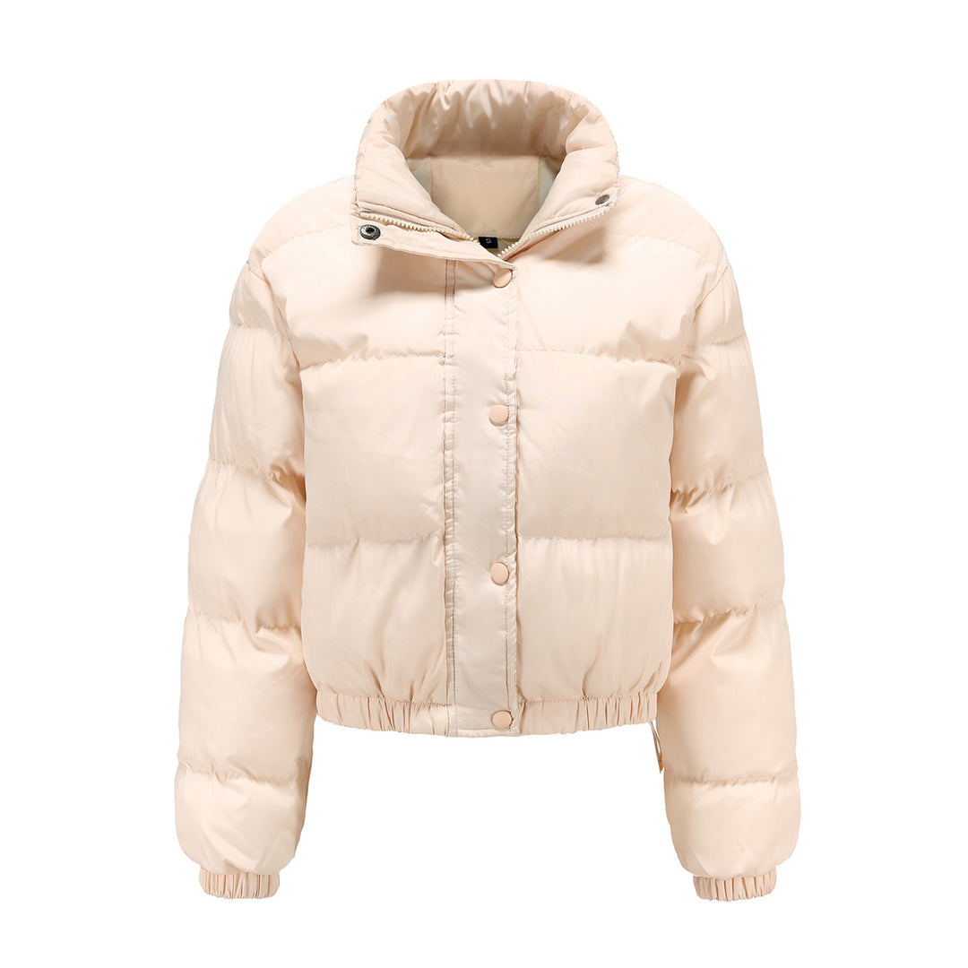 Women's short quilted winter jacket with stand-up collar and drawstring Mune Fashion