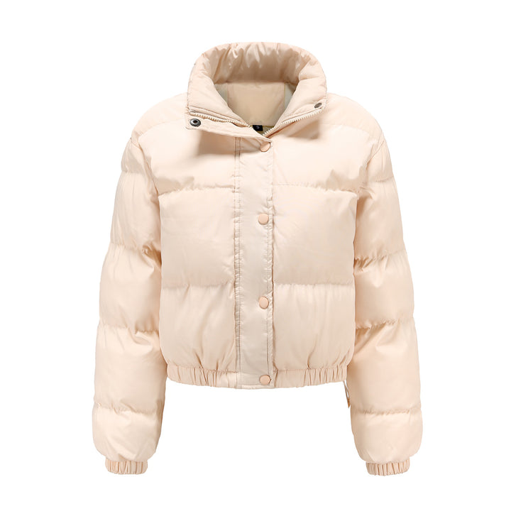 Women's short quilted winter jacket with stand-up collar and drawstring Mune Fashion