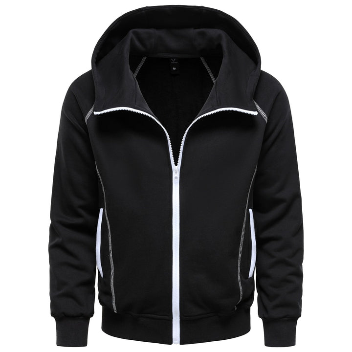 Men's hoodie zip jacket in sporty raglan style with contrast seams and ribbed cuffs Mune Fashion