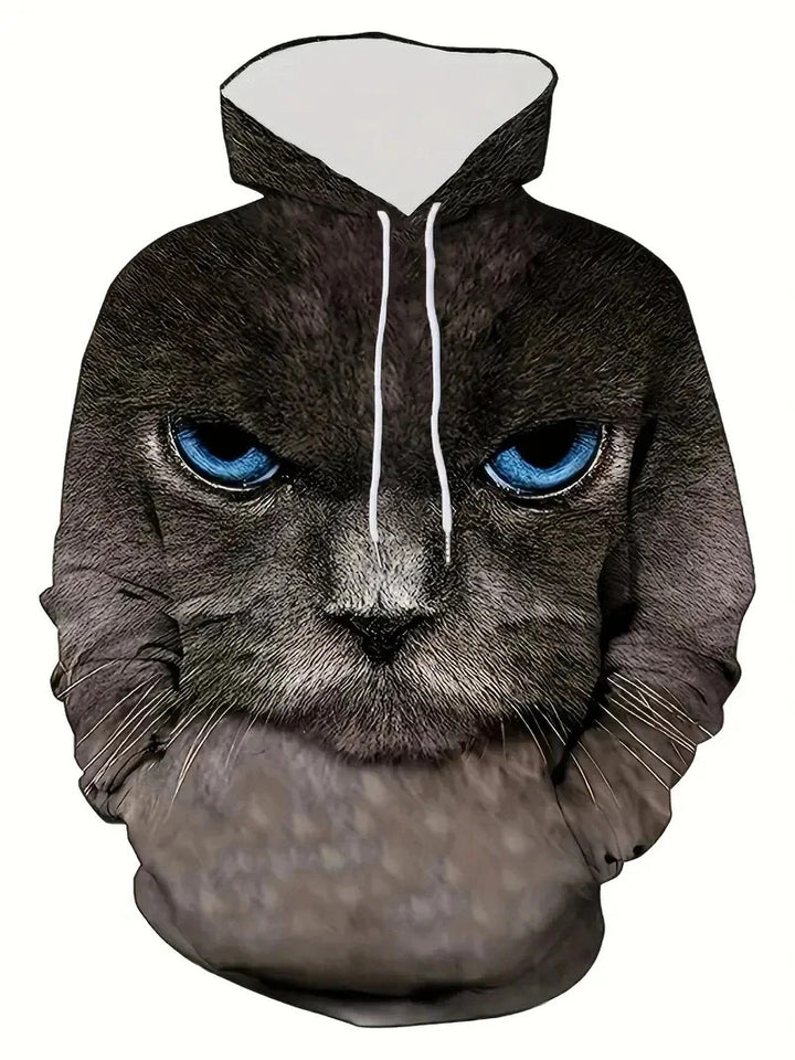 Women's Hoodie with Wolf and Butterfly Motif Mune Fashion