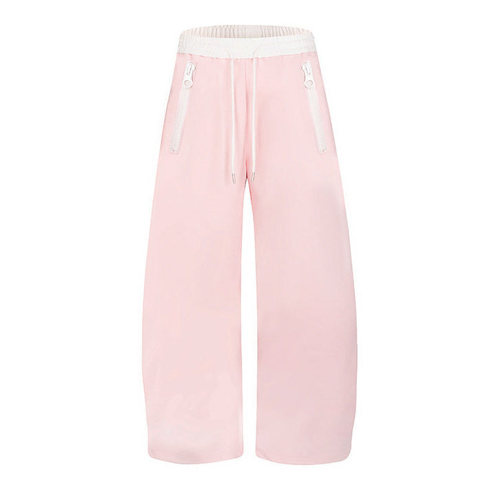 Ladies wide lounge pants with high comfort waistband, drawstring and zip pockets Mune Fashion