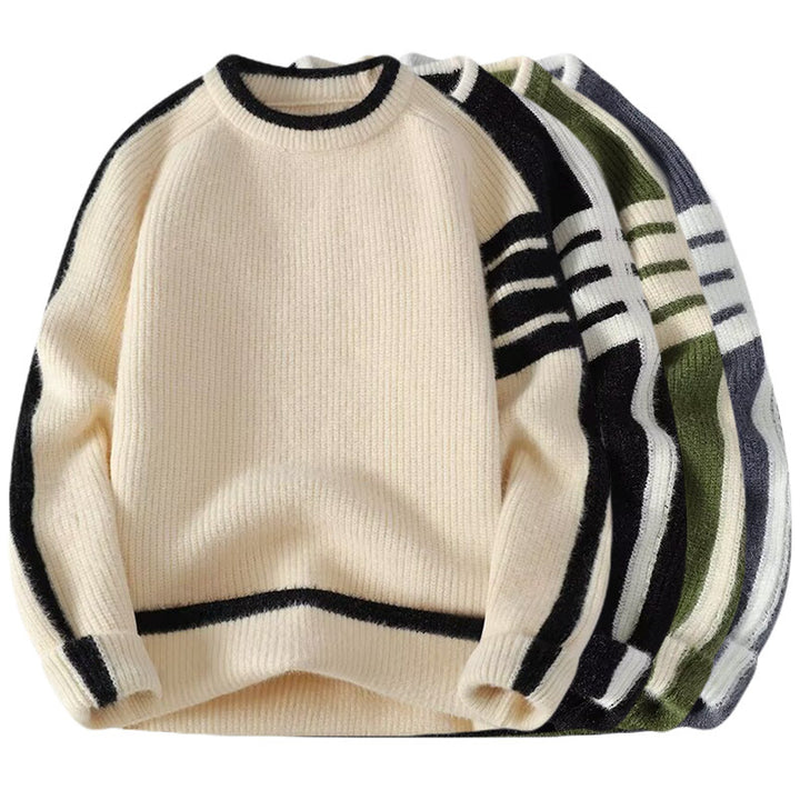 Men's sporty round neck sweater with contrast details Mune Fashion