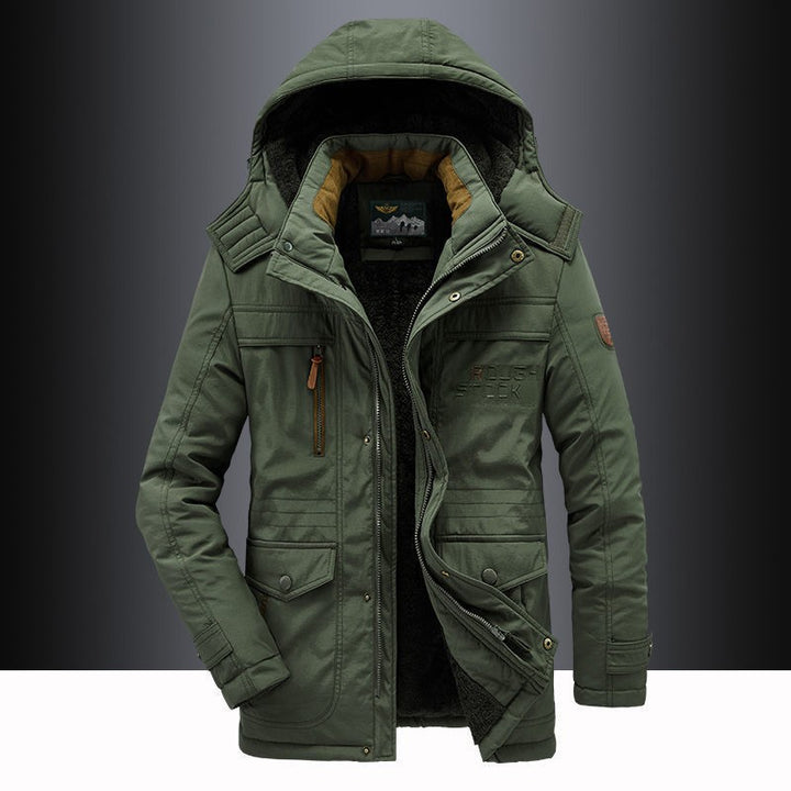 Men's padded parka jacket with detachable hood, cozy teddy lining and water-repellent outer shell Mune Fashion