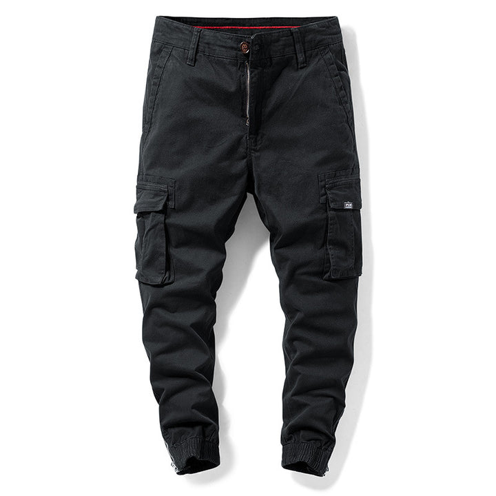 Herren Cargo-Jogginghose mit elastischem Saum, verstärkten Klappentaschen und Canvas‑Optik Mune Fashion